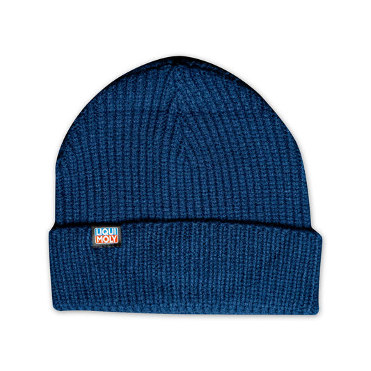 LM Beanie - Navy Blue With Woven Label