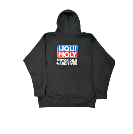 LIQUI MOLY Black Hoodie with Bold Logo and Slogan
