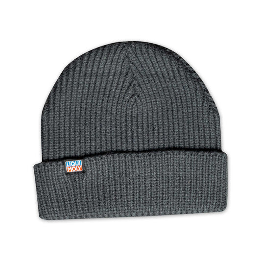 LM Beanie - Charcoal With Woven Label
