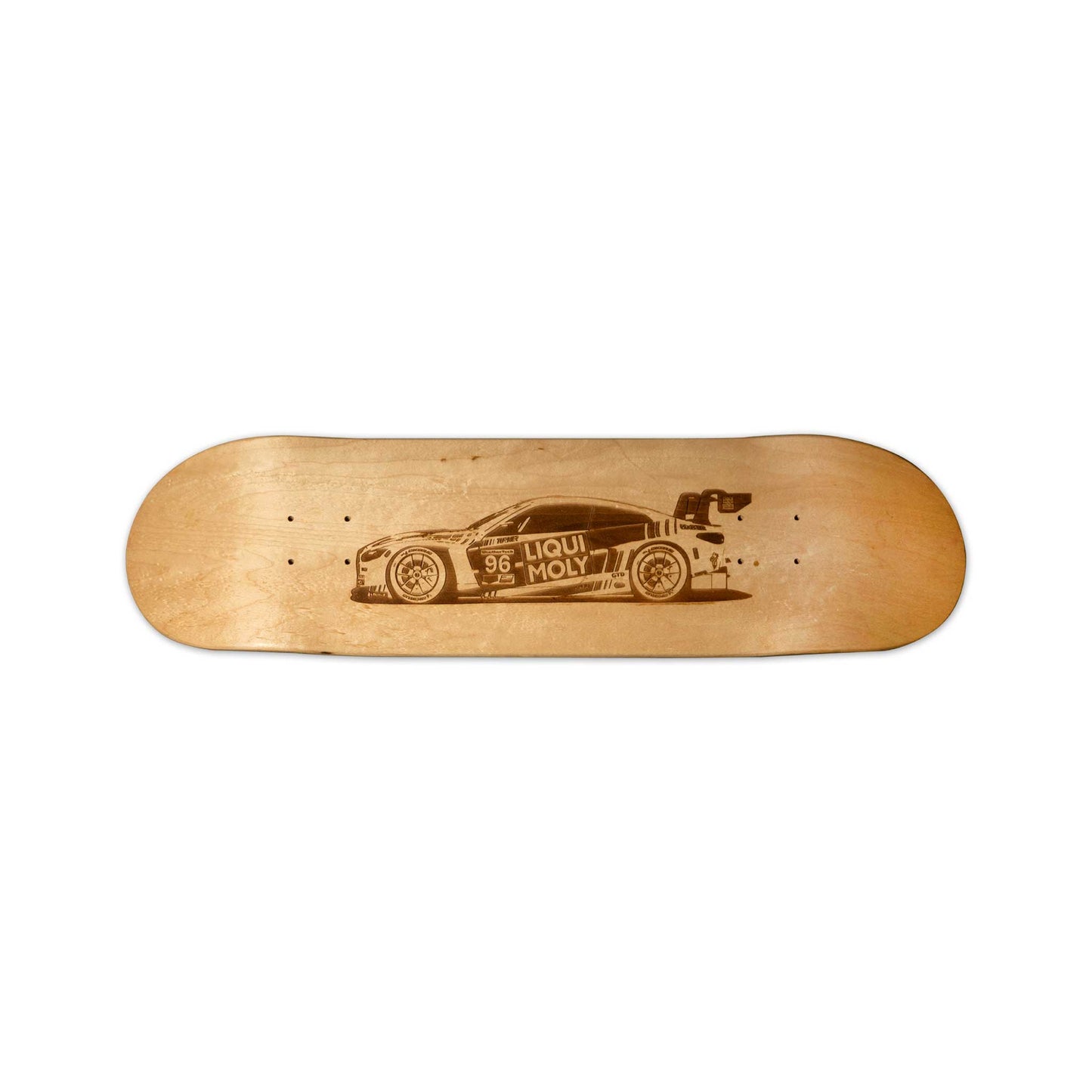 Tabla de skate LIQUI MOLY - Diseño horizontal con veta de madera