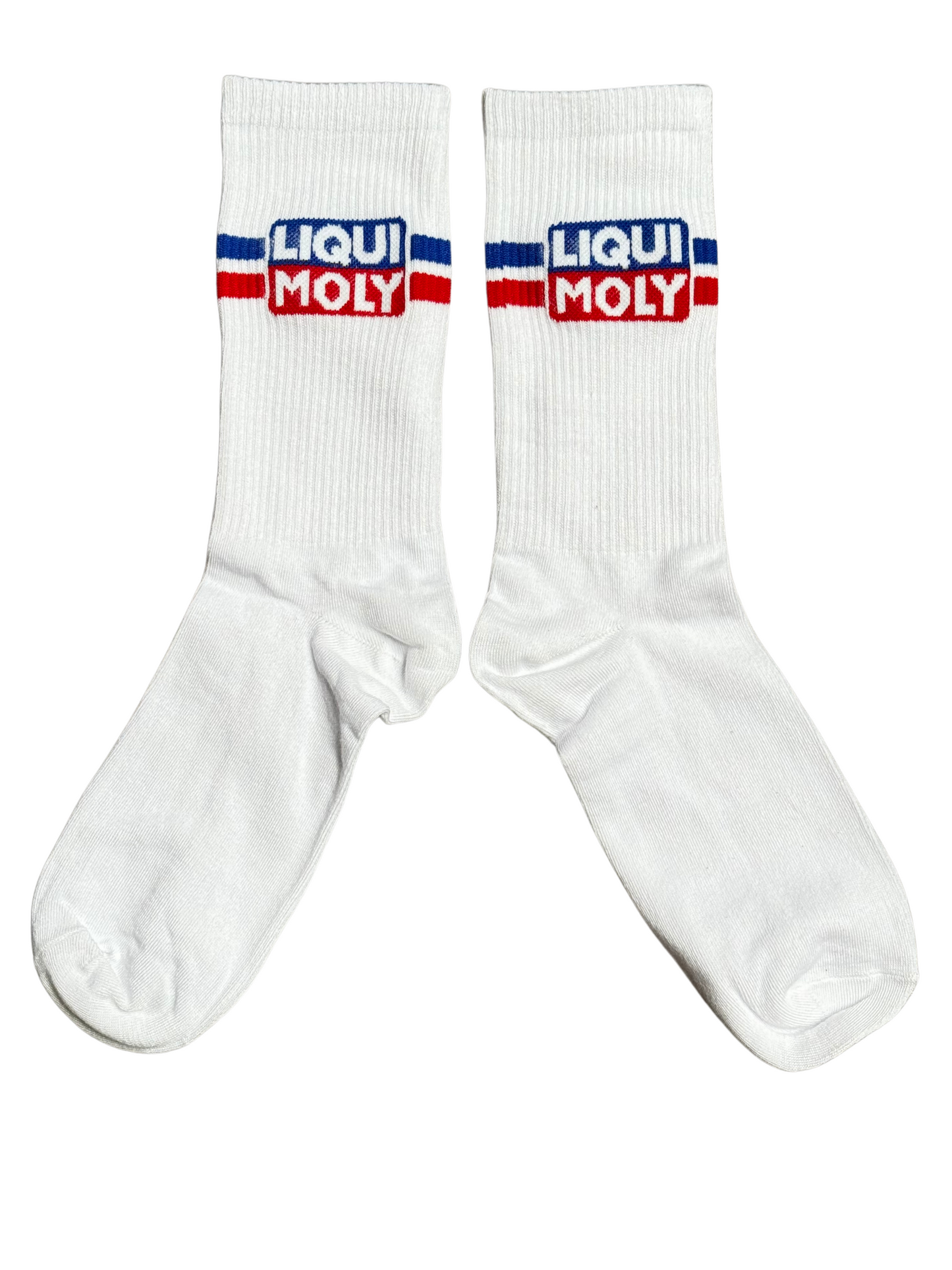 Calcetines deportivos LIQUI MOLY - Blanco con logotipo rojo y azul